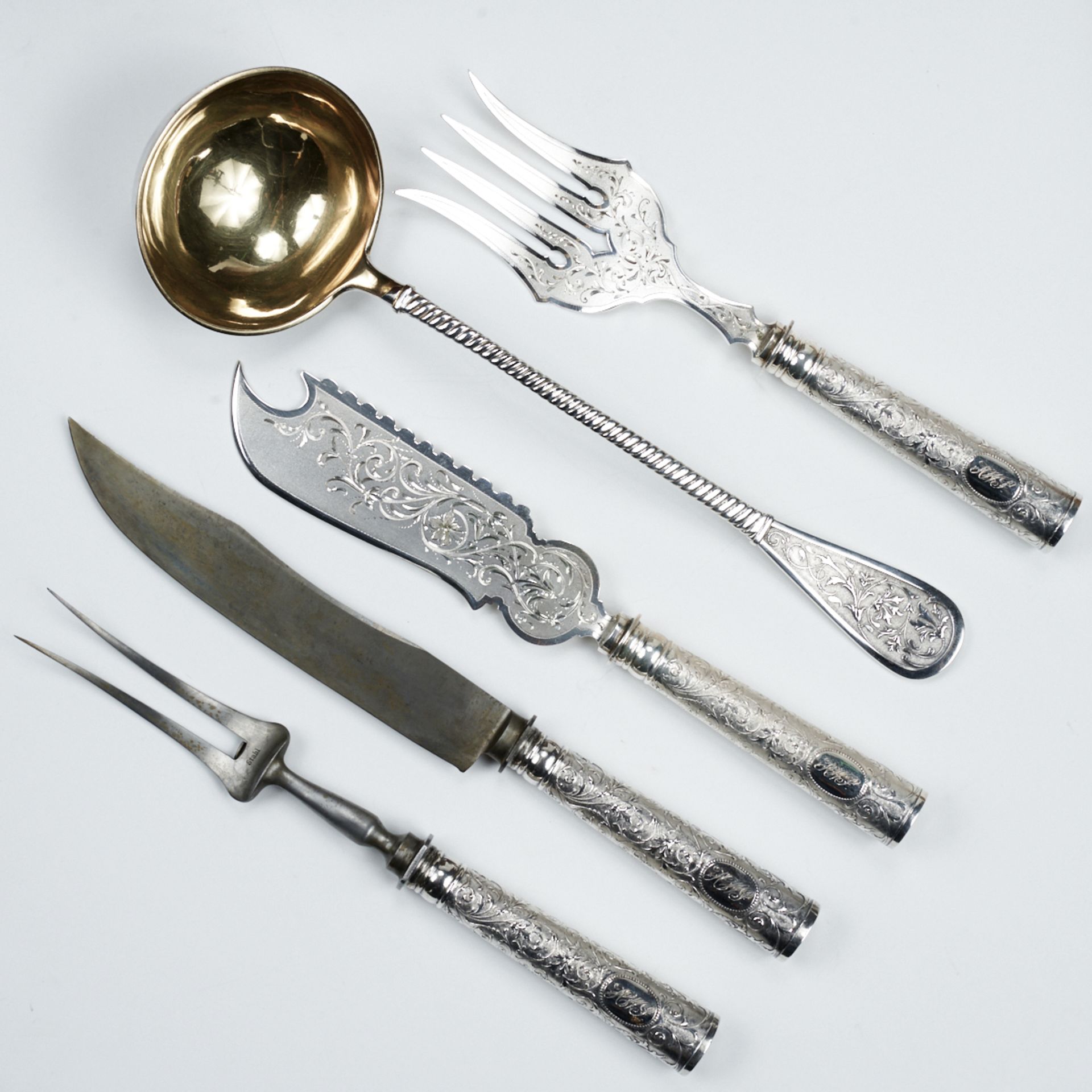 97 pc Range 800 Silver Vermeil Flatware Set - Image 9 of 18