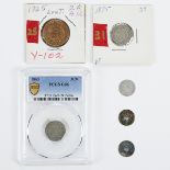 Grp: 6 3-Cent and 2-Cent Shield Silver Coins