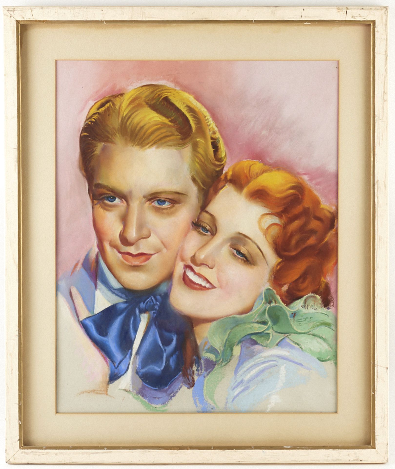 Charles Rubino Nelson Eddy & Jeanette MacDonald Pastel on Board - Bild 2 aus 3