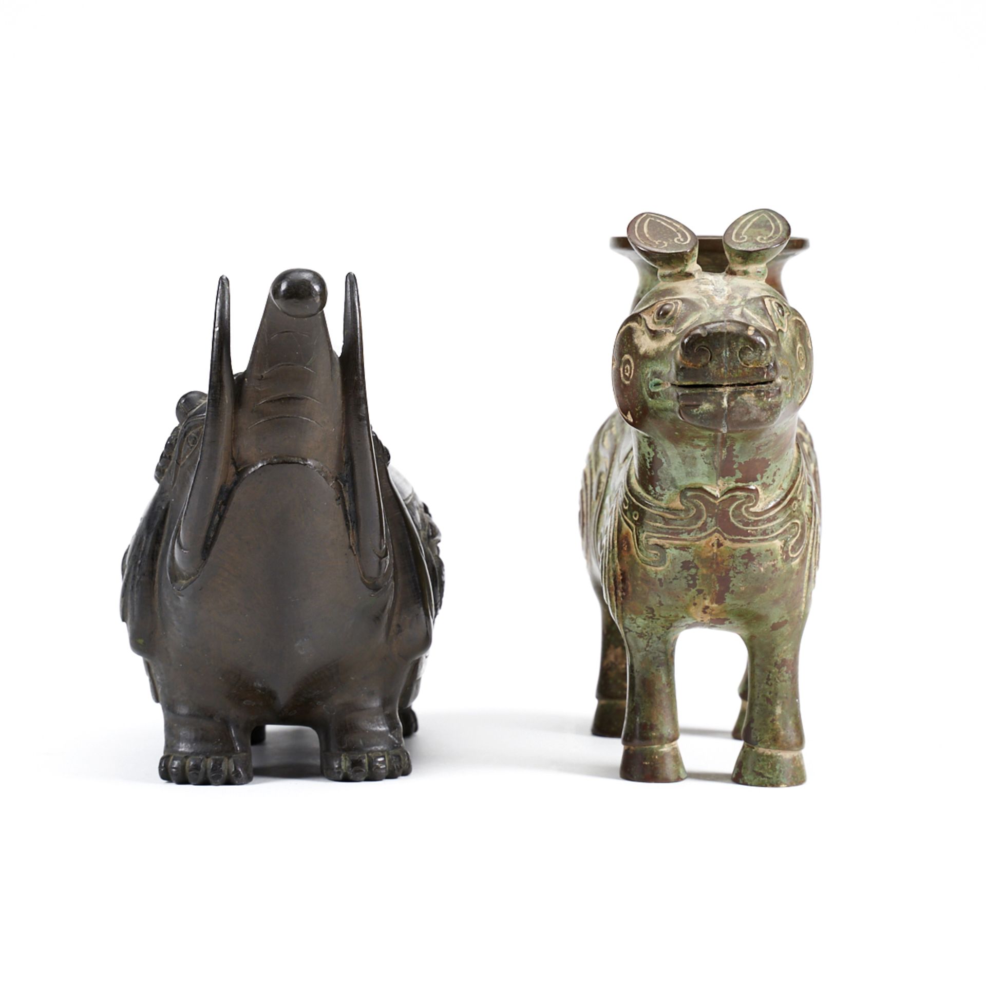 Grp: 2 Archaic Style Chinese Bronze Animals - Bild 3 aus 7