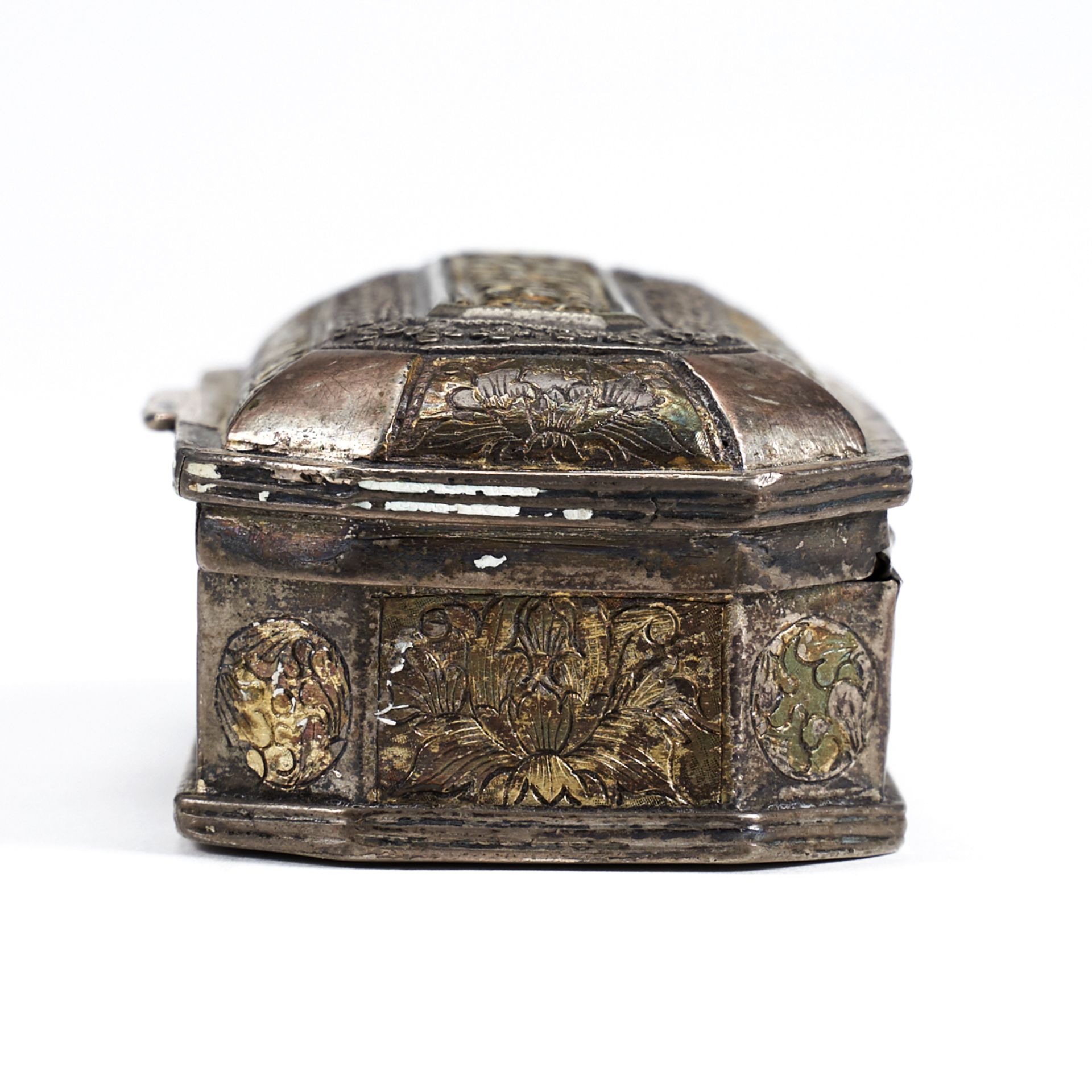 19th C. Indonesian Sumatra Silver Gilt Tobacco Box - Bild 5 aus 8