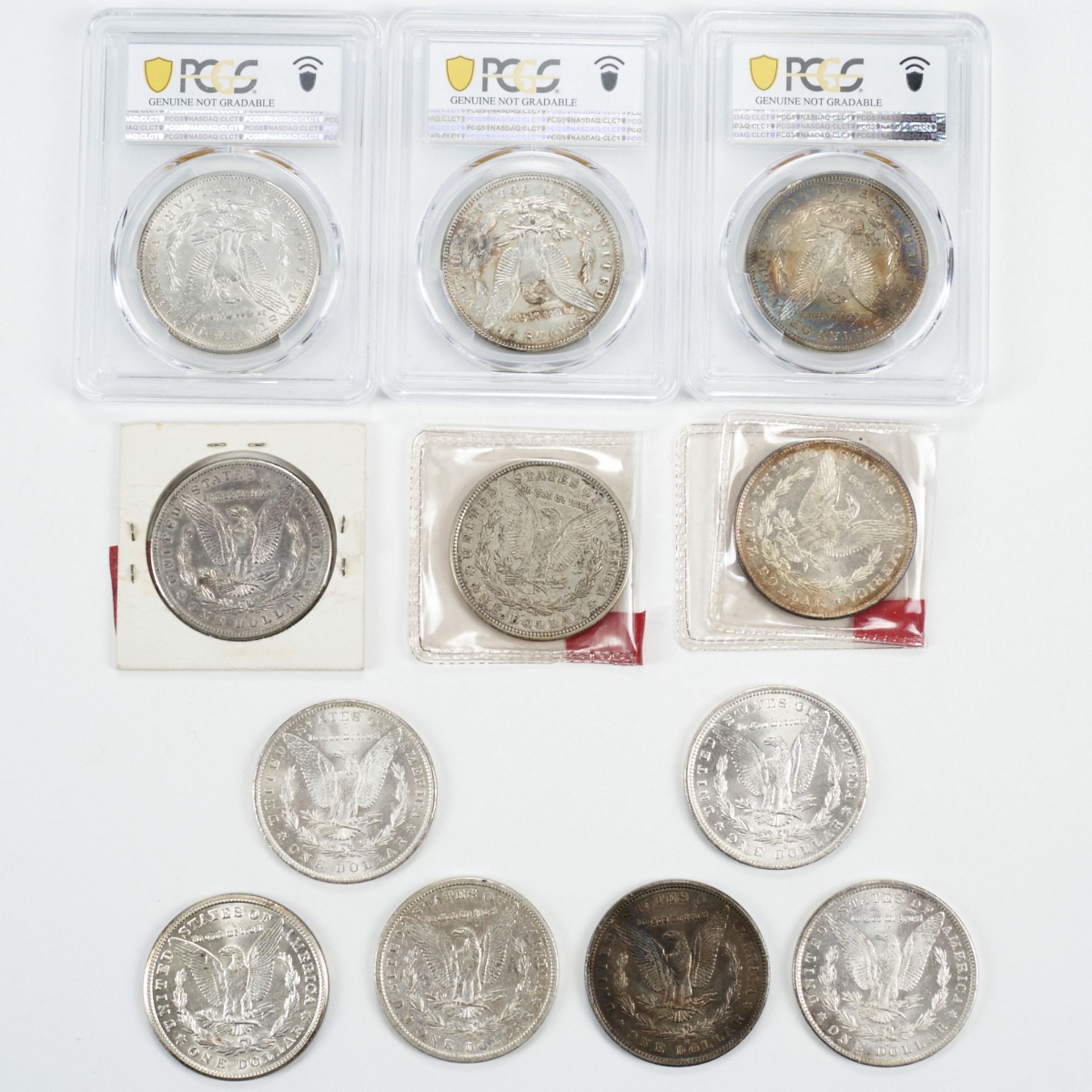 Grp: 12 Silver Morgan Dollars Coins - Bild 2 aus 2