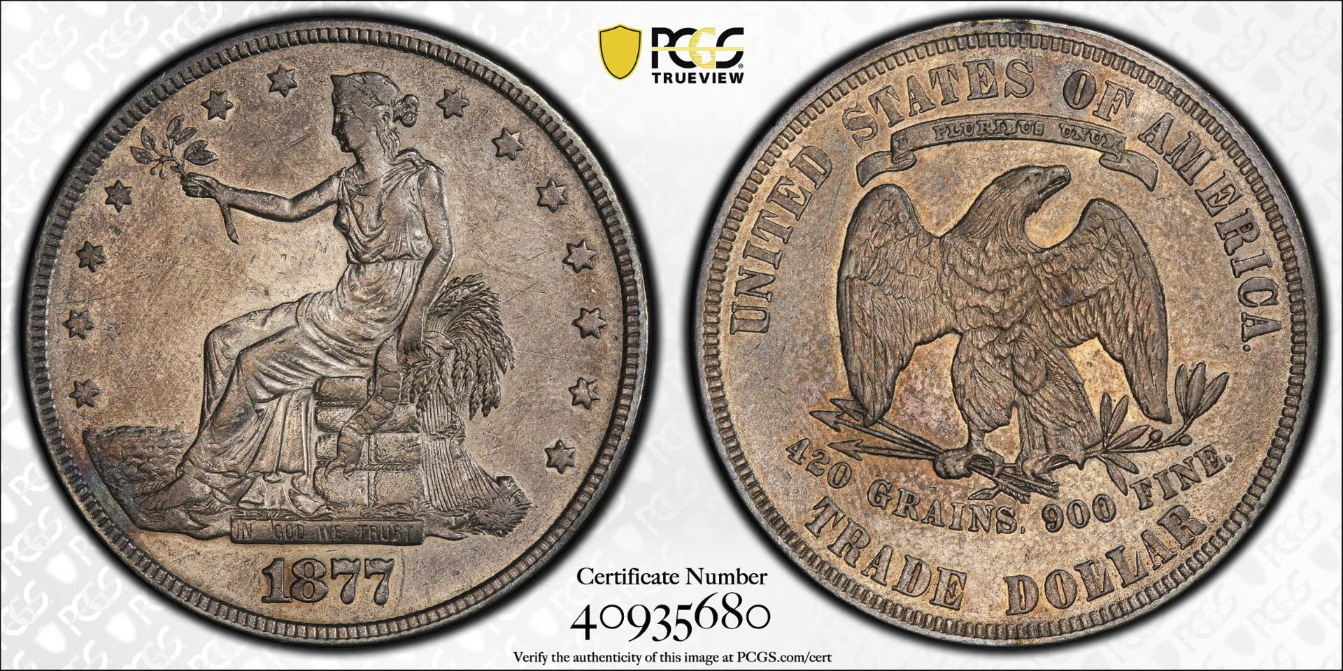 1877 Trade Dollar T$1 XF45 PCGS - Bild 4 aus 4