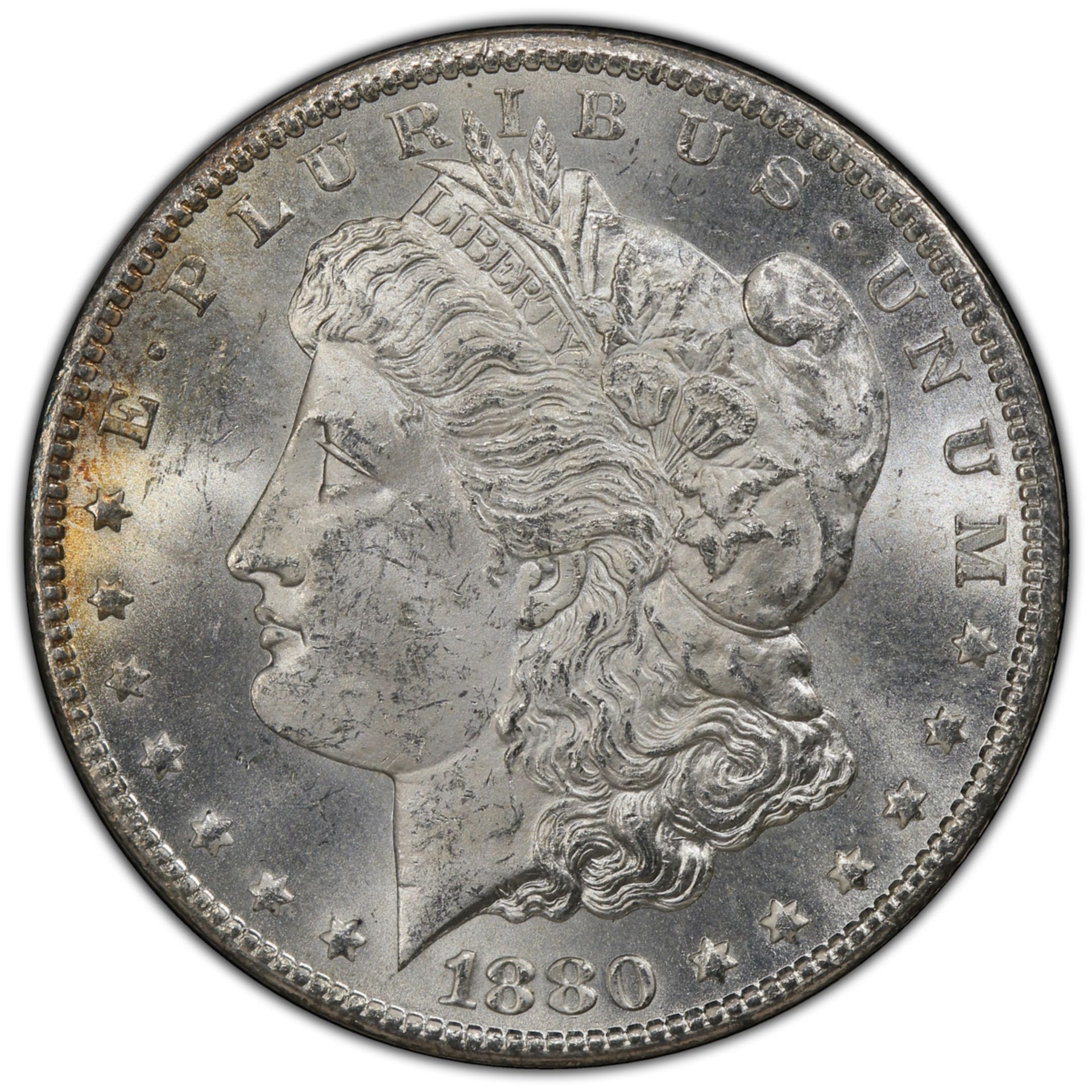 1880-CC Morgan Silver Dollar Coin - Bild 2 aus 4