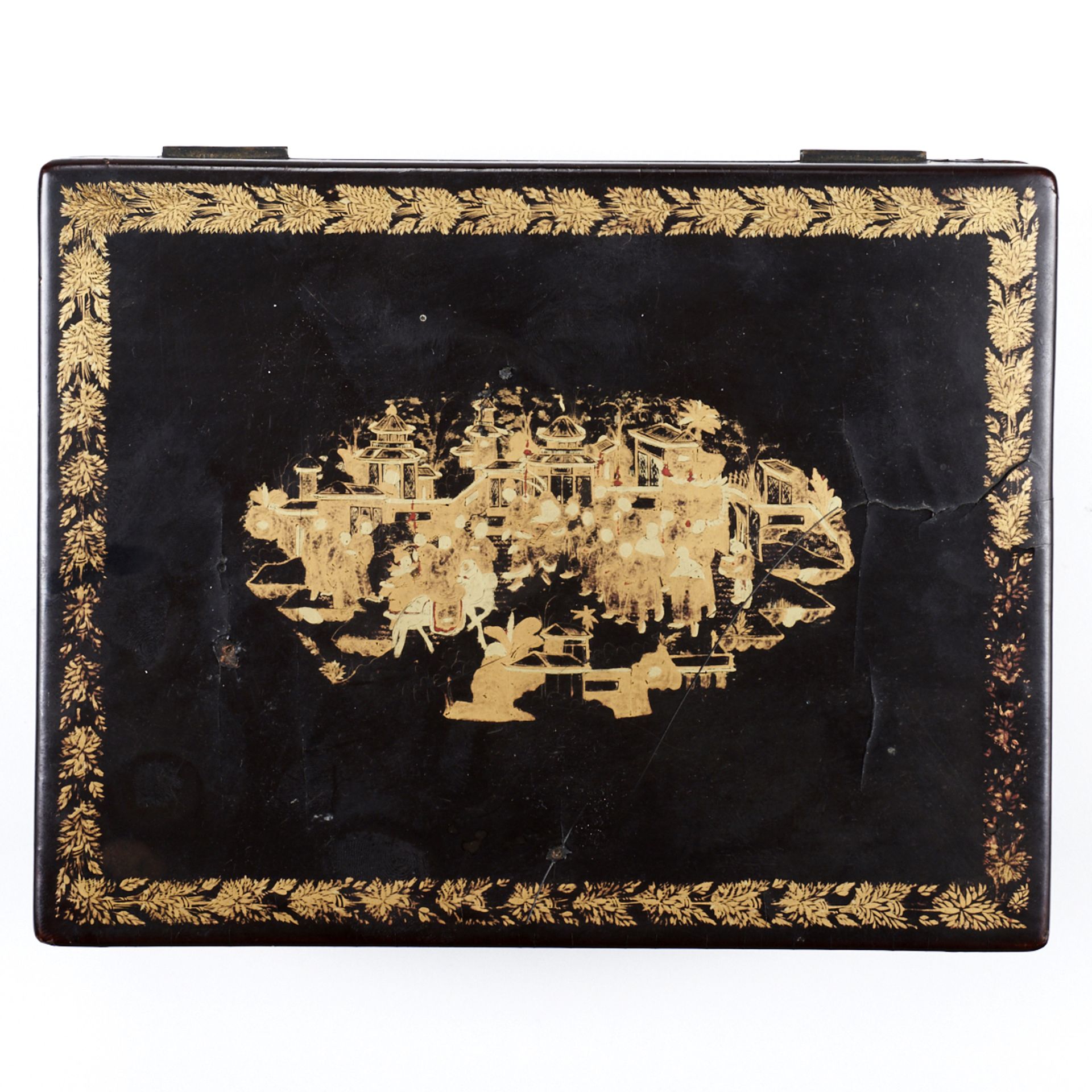 19th C. Chinese Export Lacquer Tea Caddy Box - Bild 6 aus 9