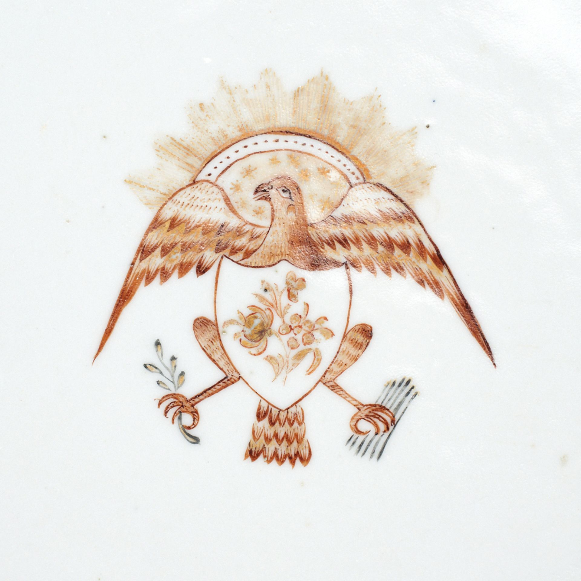 Grp: Rare Chinese Export Porcelain Eagle Decorated Dishes - Bild 4 aus 4