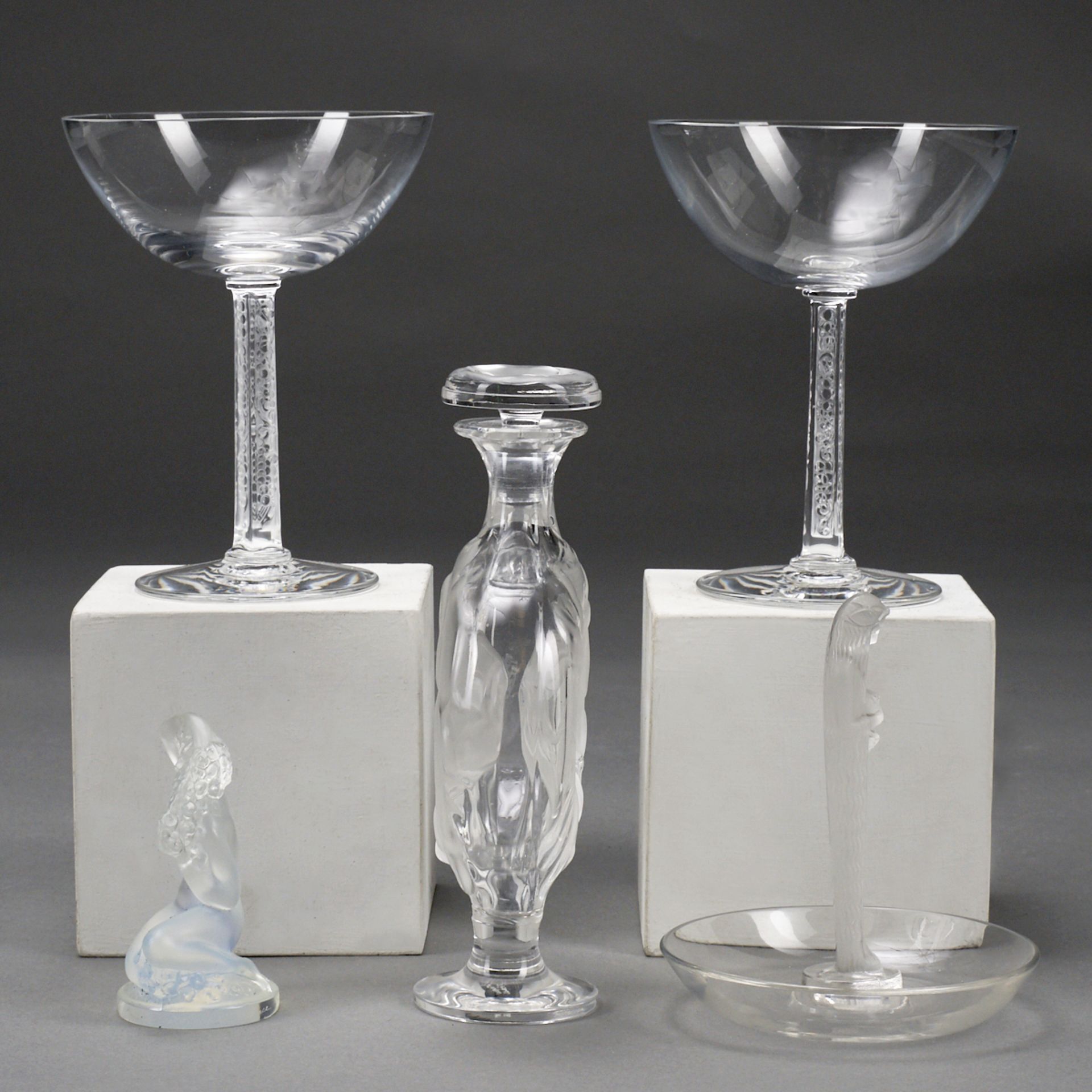 Grp: 5 Rene Lalique Frosted Glass Wares - Bild 2 aus 6