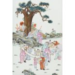 20th C. Chinese Famille Rose Porcelain Plaque