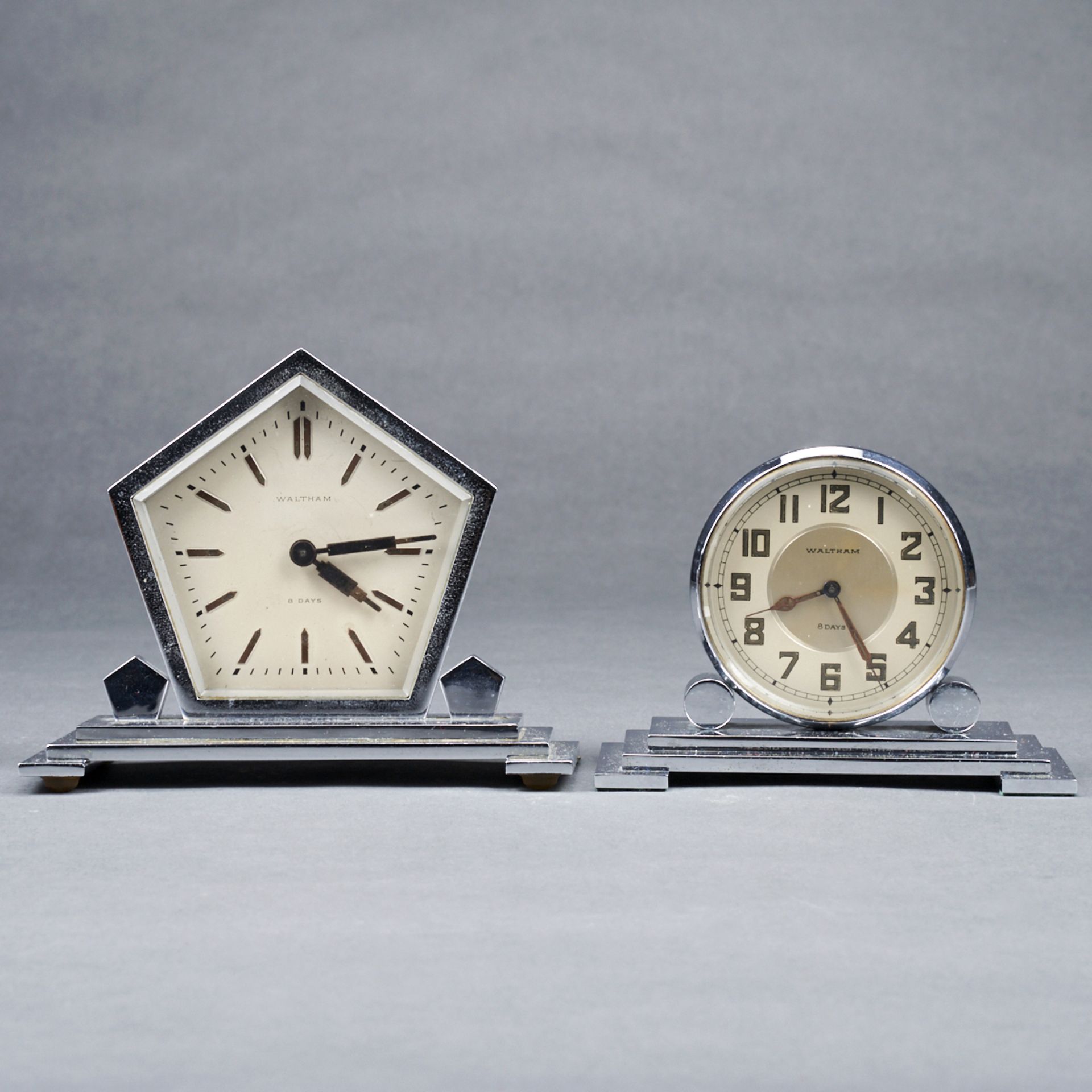Grp: 7 Waltham Desk Clocks + Clock Parts - Bild 6 aus 8
