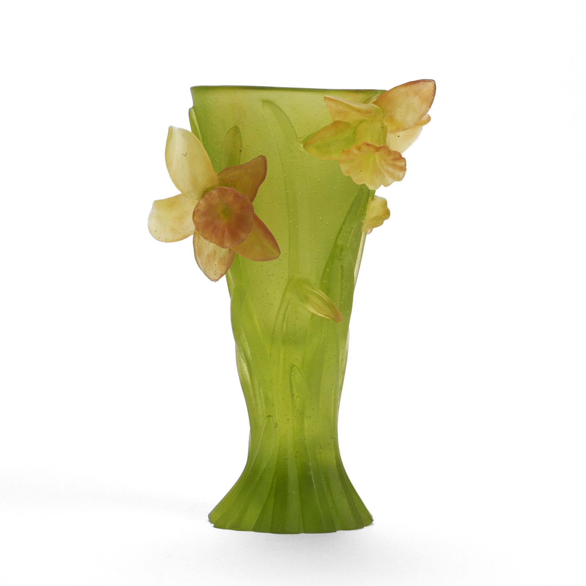 Daum Pate De Verre Iris Crystal Flower Vase - Bild 3 aus 5