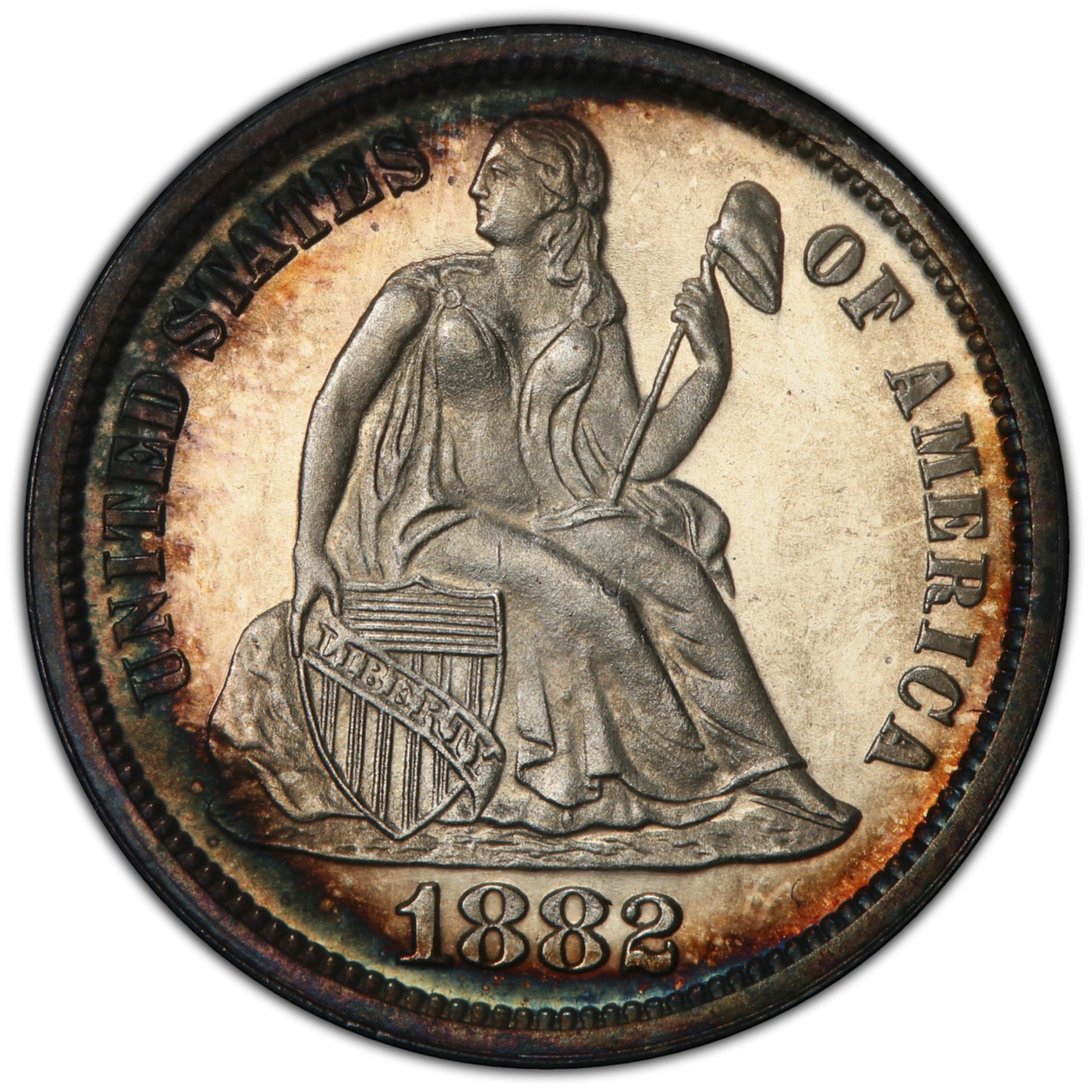1882 Seated Liberty Dime CAM PR67CA PCGS - Image 2 of 4