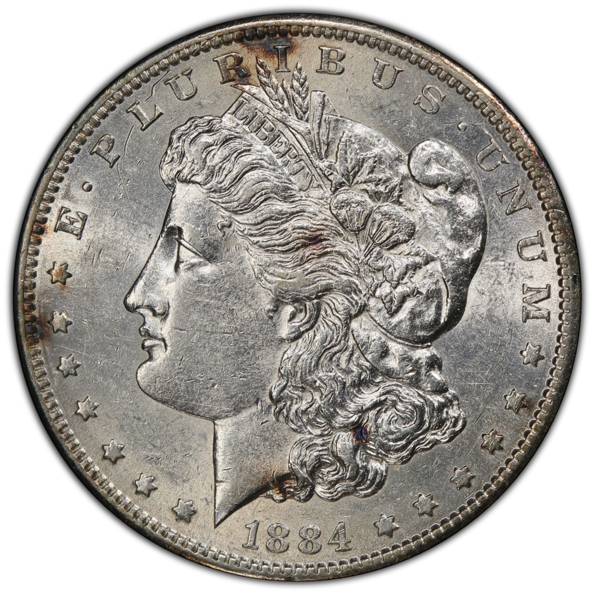 1884 S Morgan Silver Dollar AU55 PCGS - Bild 2 aus 4
