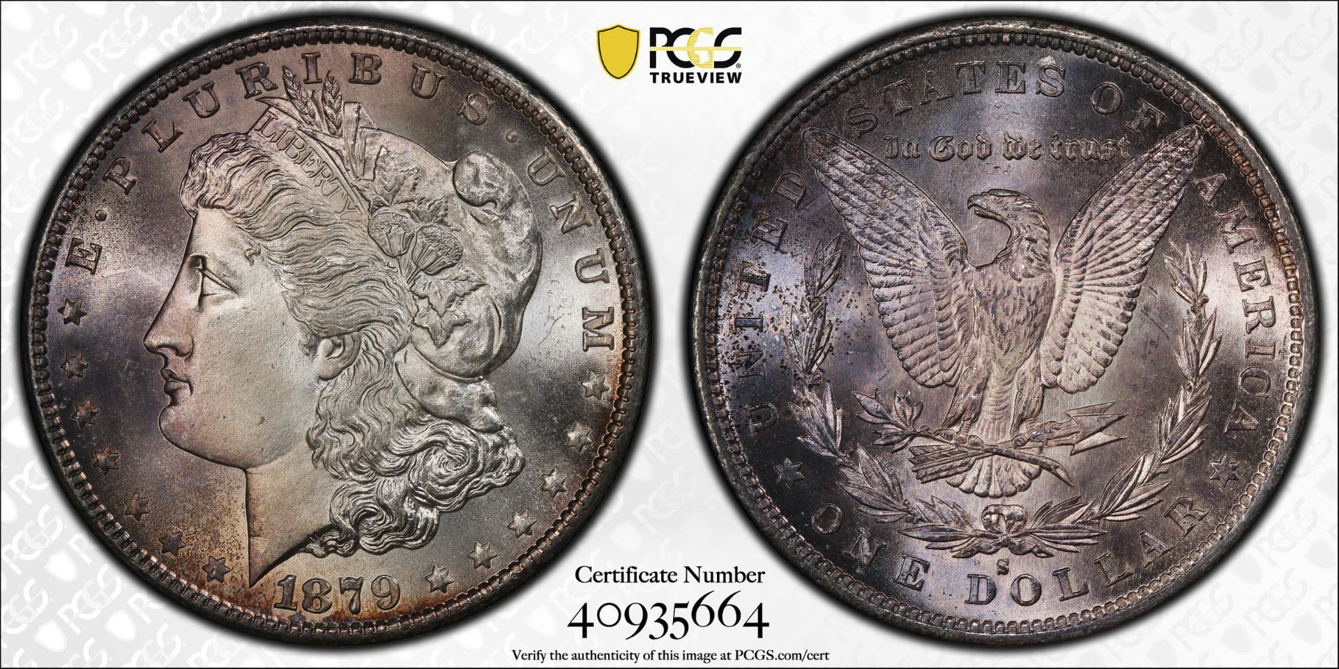 1879 S Morgan Silver Dollar UNC Detail PCGS - Bild 4 aus 4