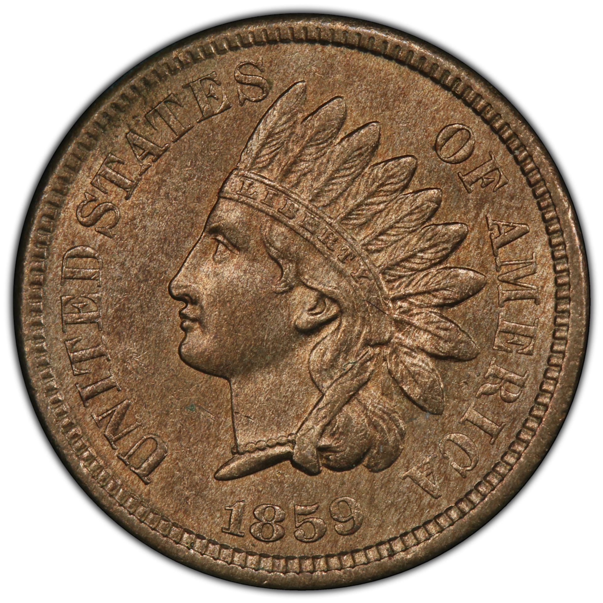 1859 P Indian Head Penny Coin MS63 PCGS - Image 2 of 4