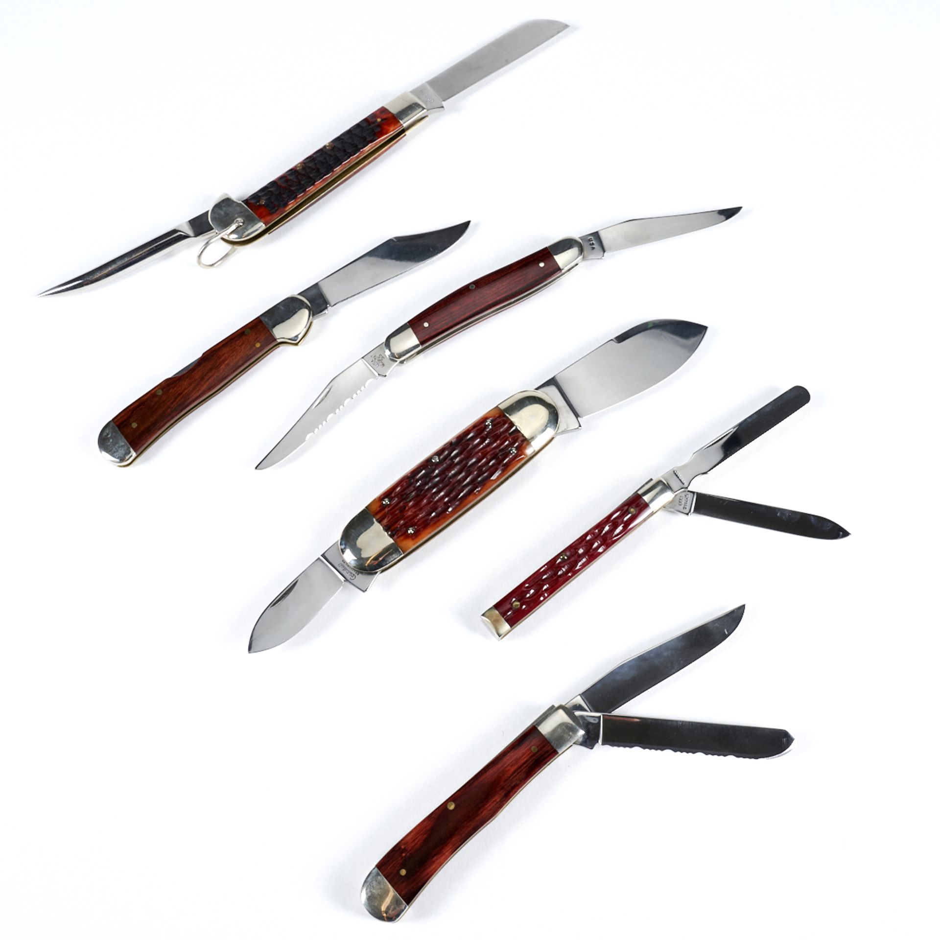 Grp: 6 Custom Folding Knives - Case Family Tree Robeson - Bild 2 aus 13
