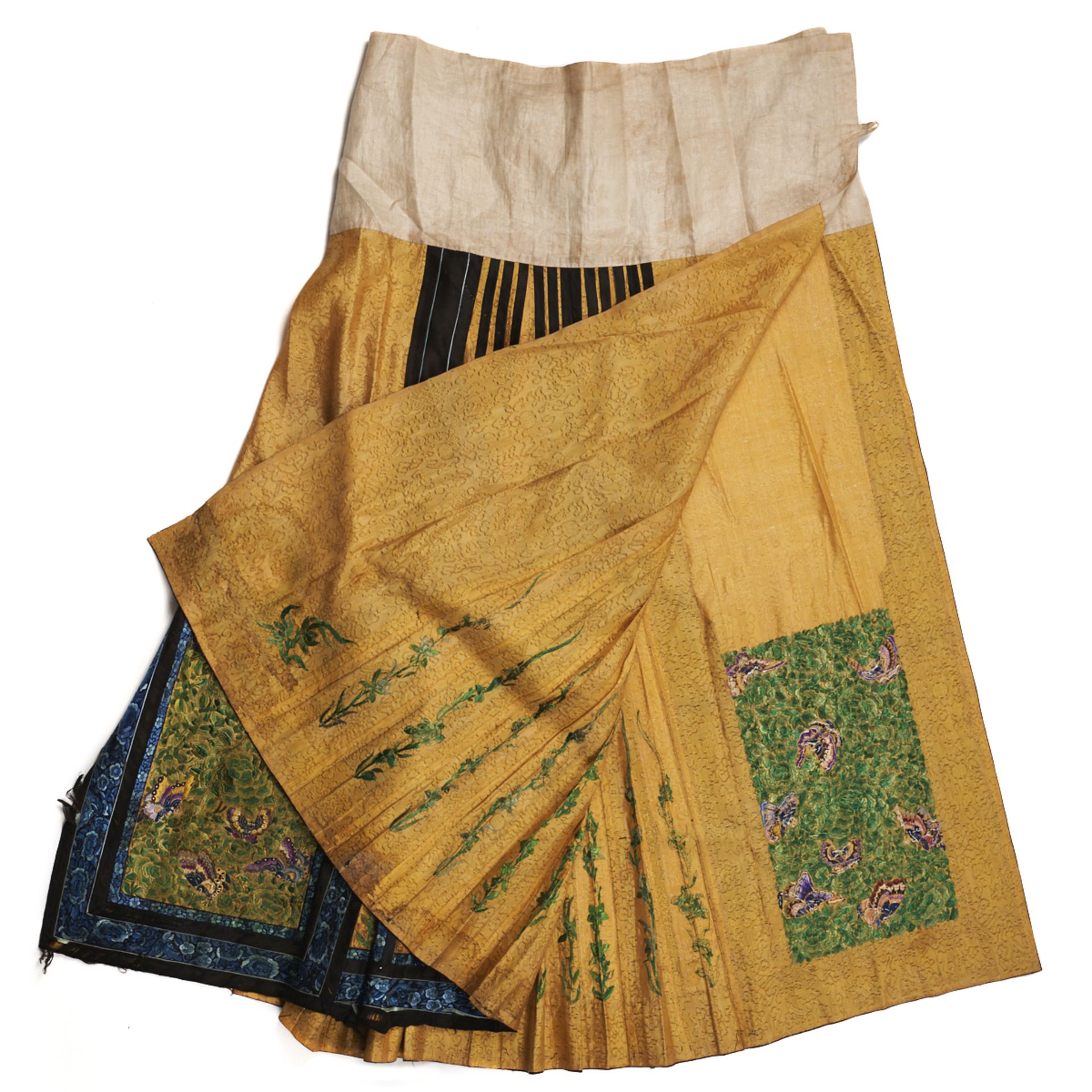 19th C. Chinese Silk Embroidered Skirt Dress - Bild 3 aus 8