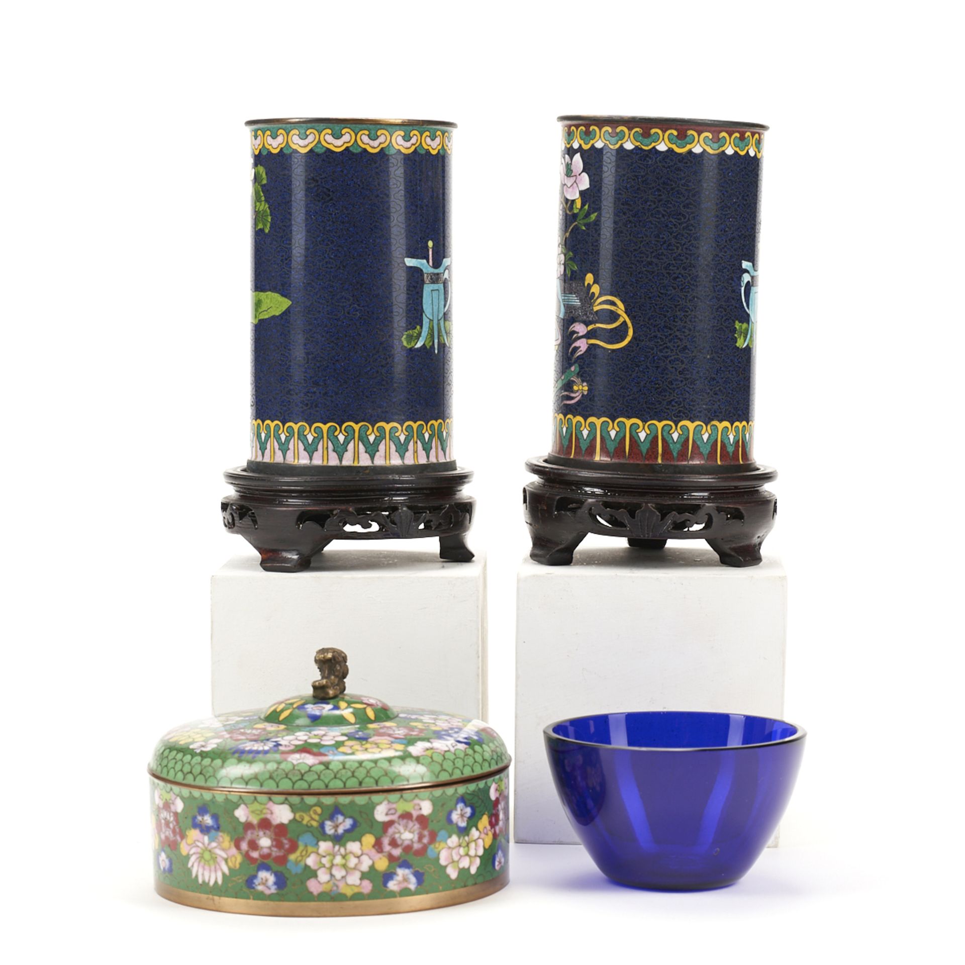 Grp: 6 Chinese Objects - Cloisonne Bronze - Bild 2 aus 7