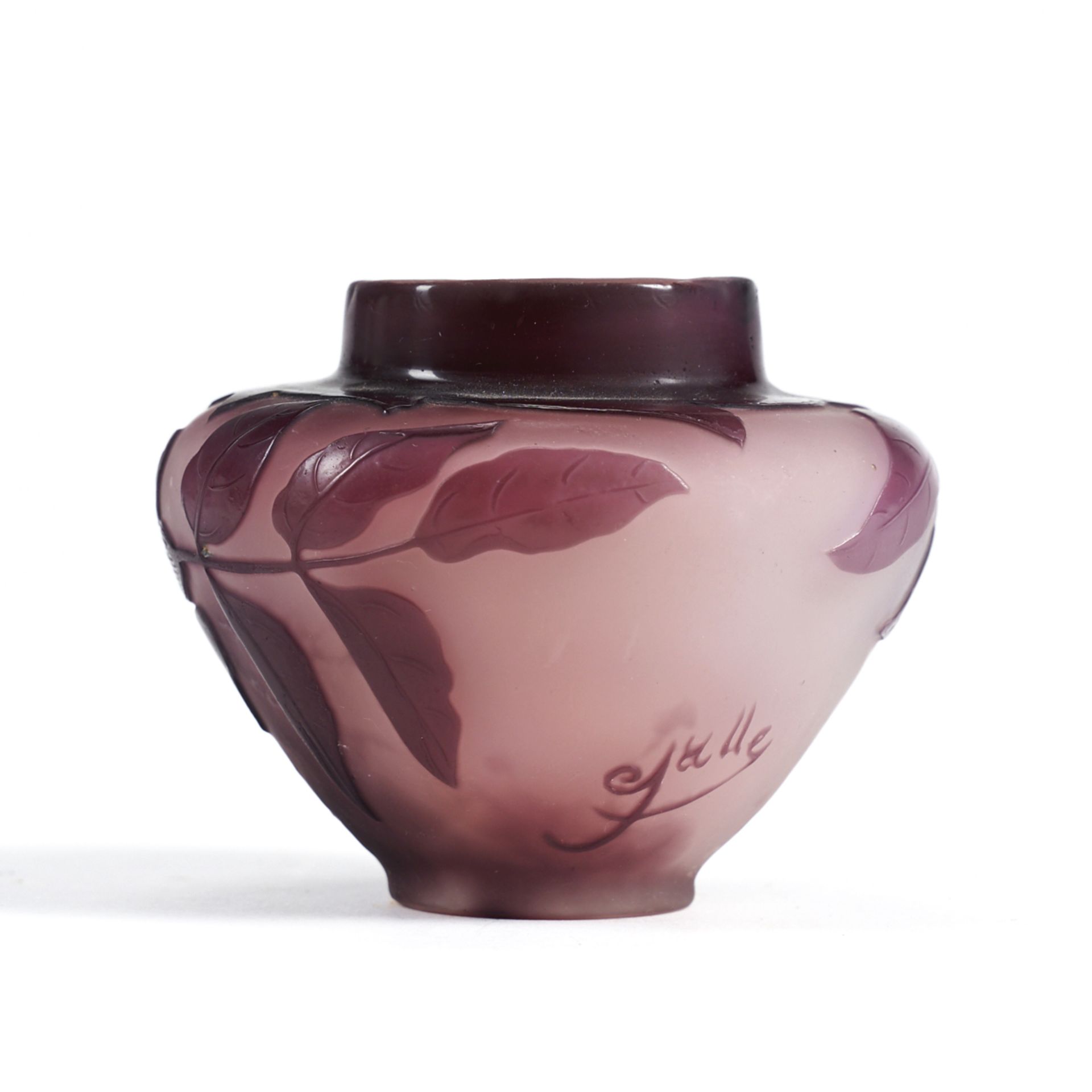 Small Galle Purple Cameo Art Glass Vase