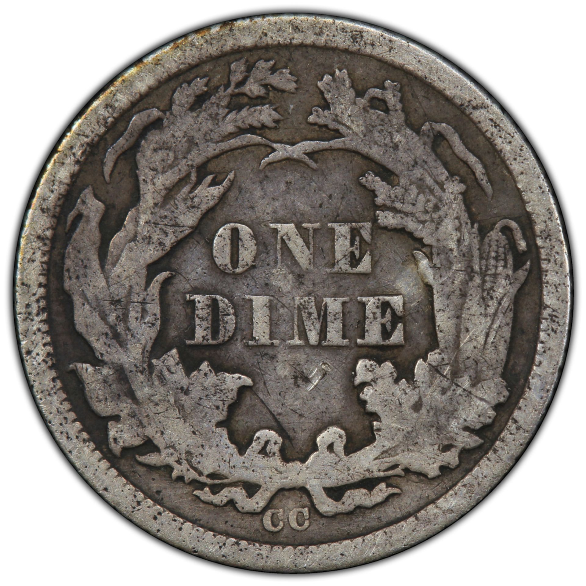 1872 CC Seated Liberty Dime VF PCGS - Image 3 of 4