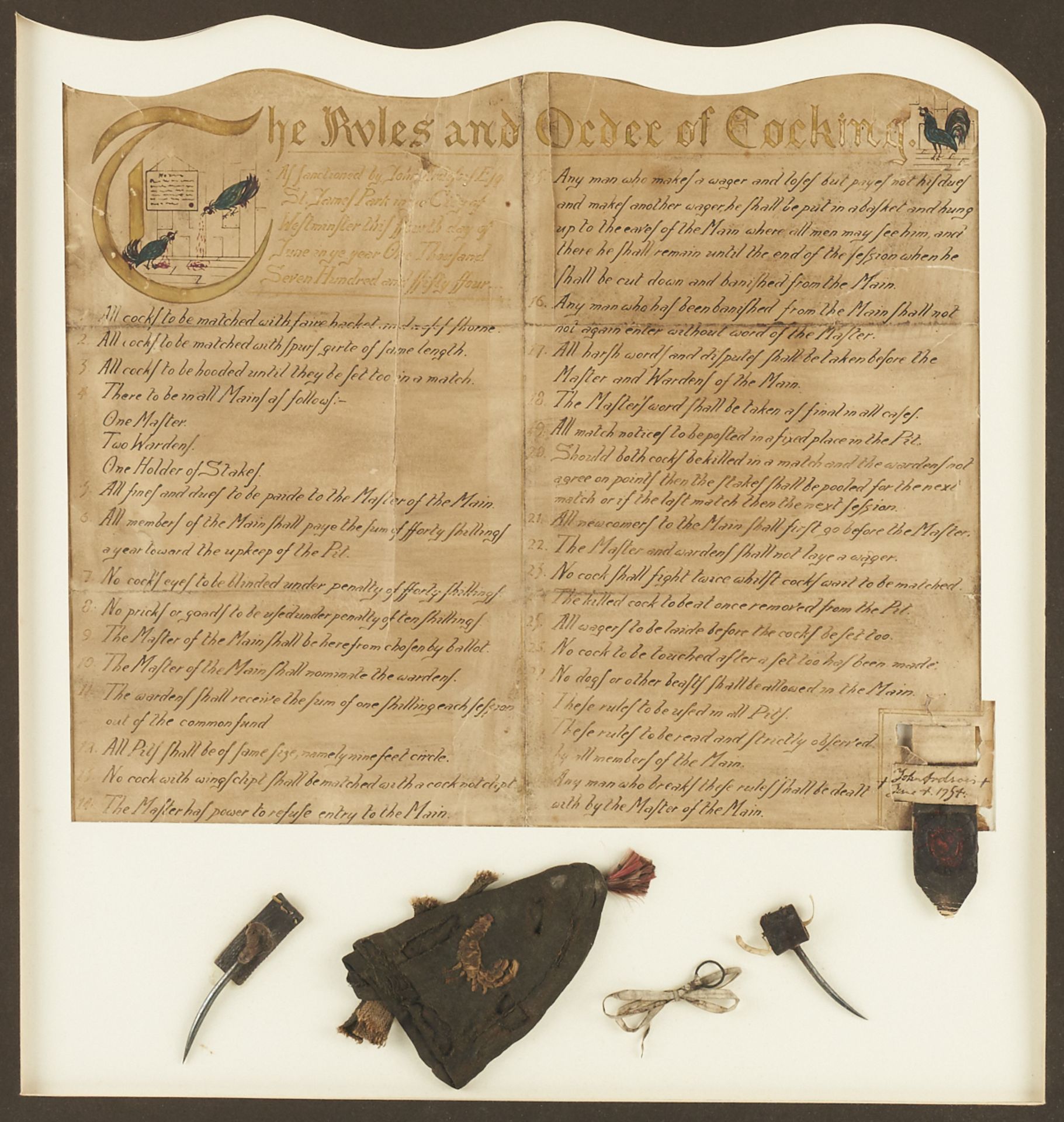 The Rules and Order of Cocking 1754