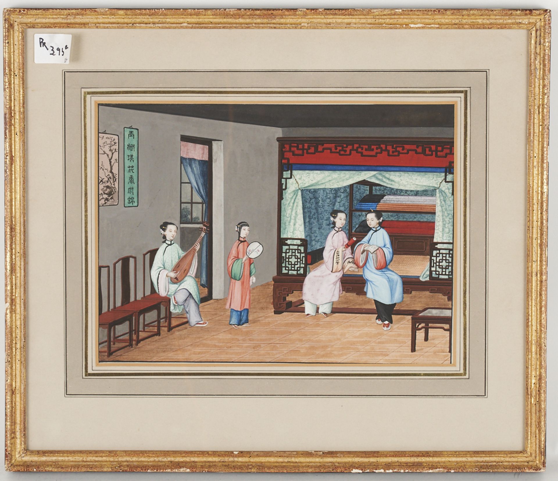 Pair of 19th C. Chinese Export Gouache Paintings - Bild 3 aus 7