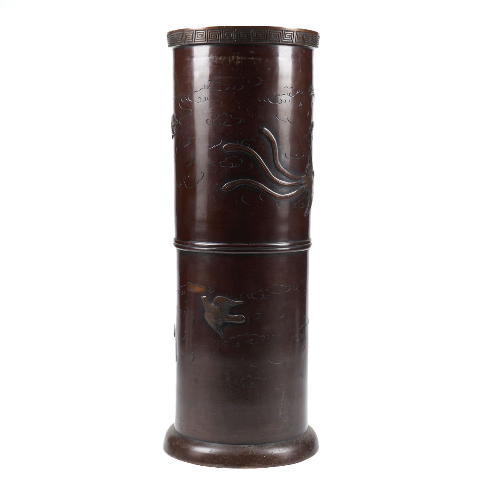 Late 19th C. Japanese Bronze Umbrella Stand - Bild 3 aus 6