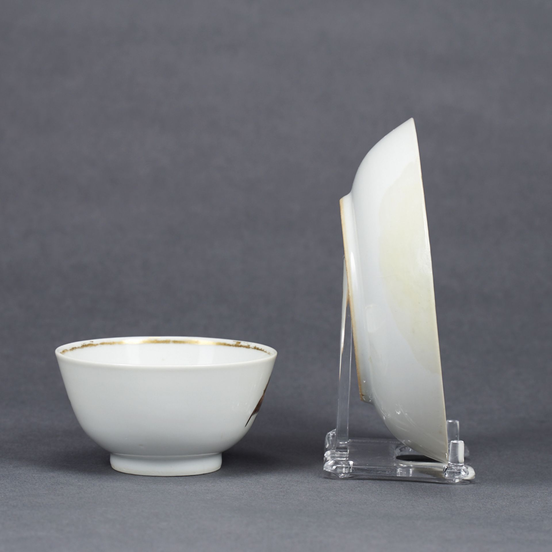 American Market Chinese Export Eagle-Decorated Tea Bowl & Saucer - Bild 2 aus 5