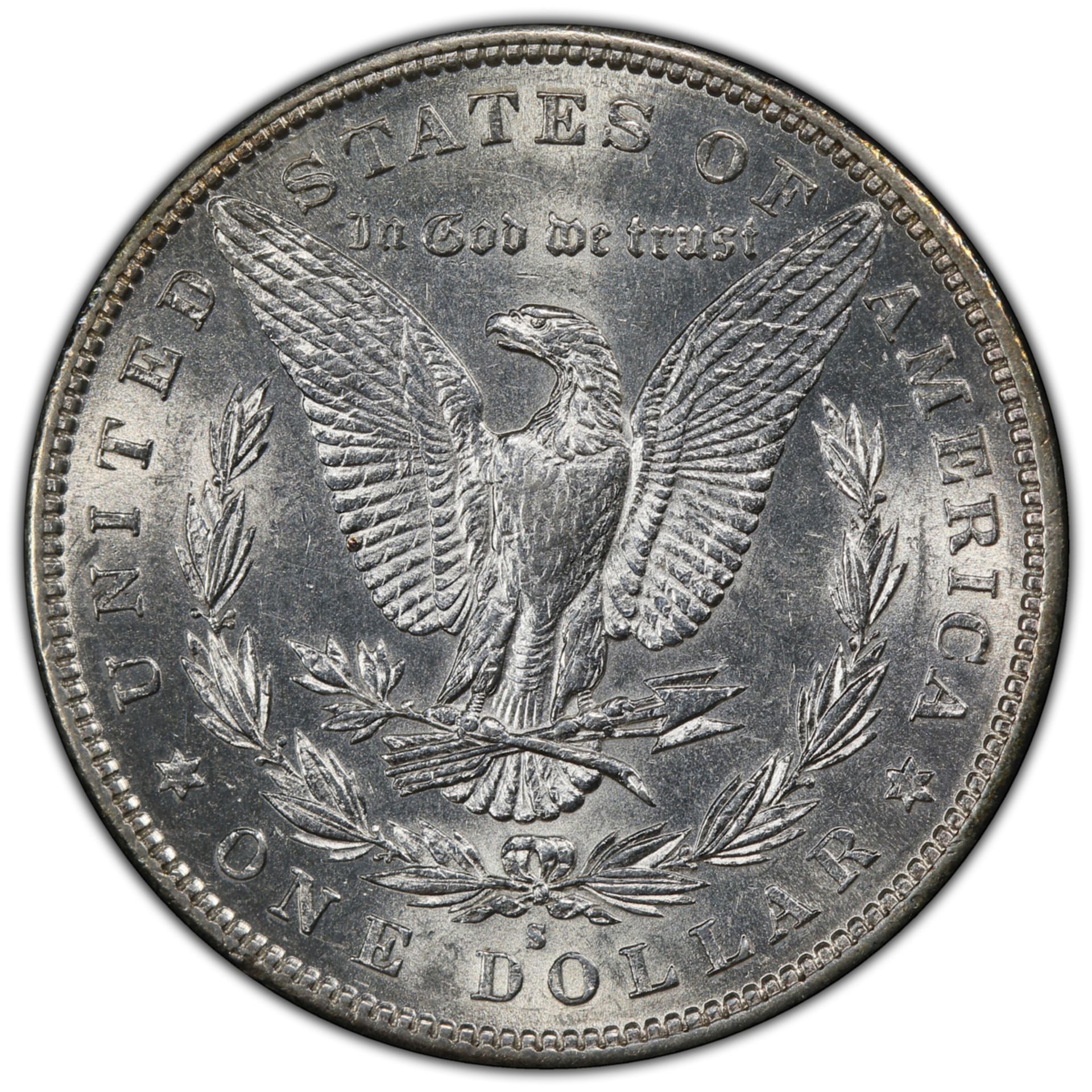 1884 S Morgan Silver Dollar AU55 PCGS - Bild 3 aus 4