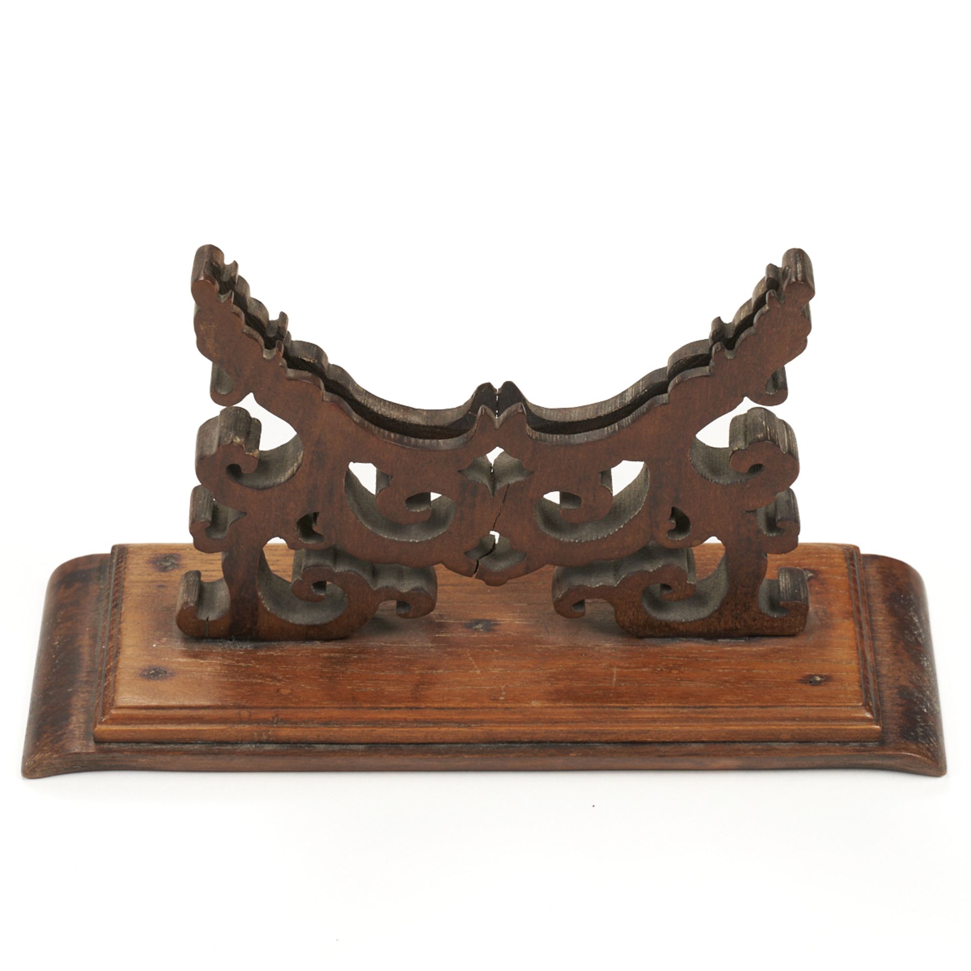 Grp: 2 Chinese 19th C. Carved Wooden Stands - Bild 5 aus 5