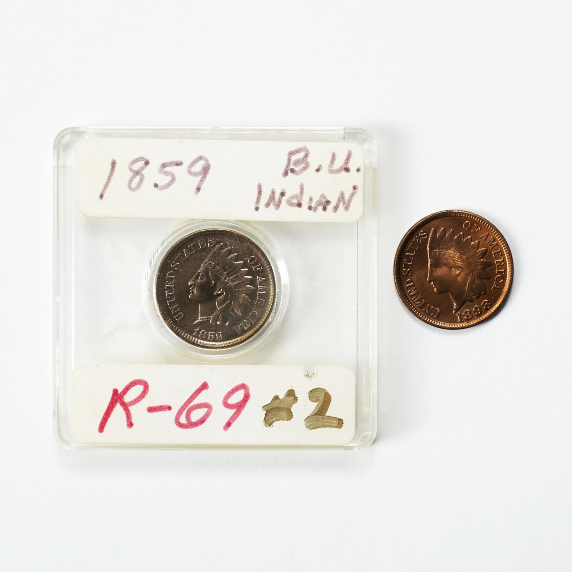 Grp: 7 Indian Head Pennies One Cent Coins - Bild 3 aus 8