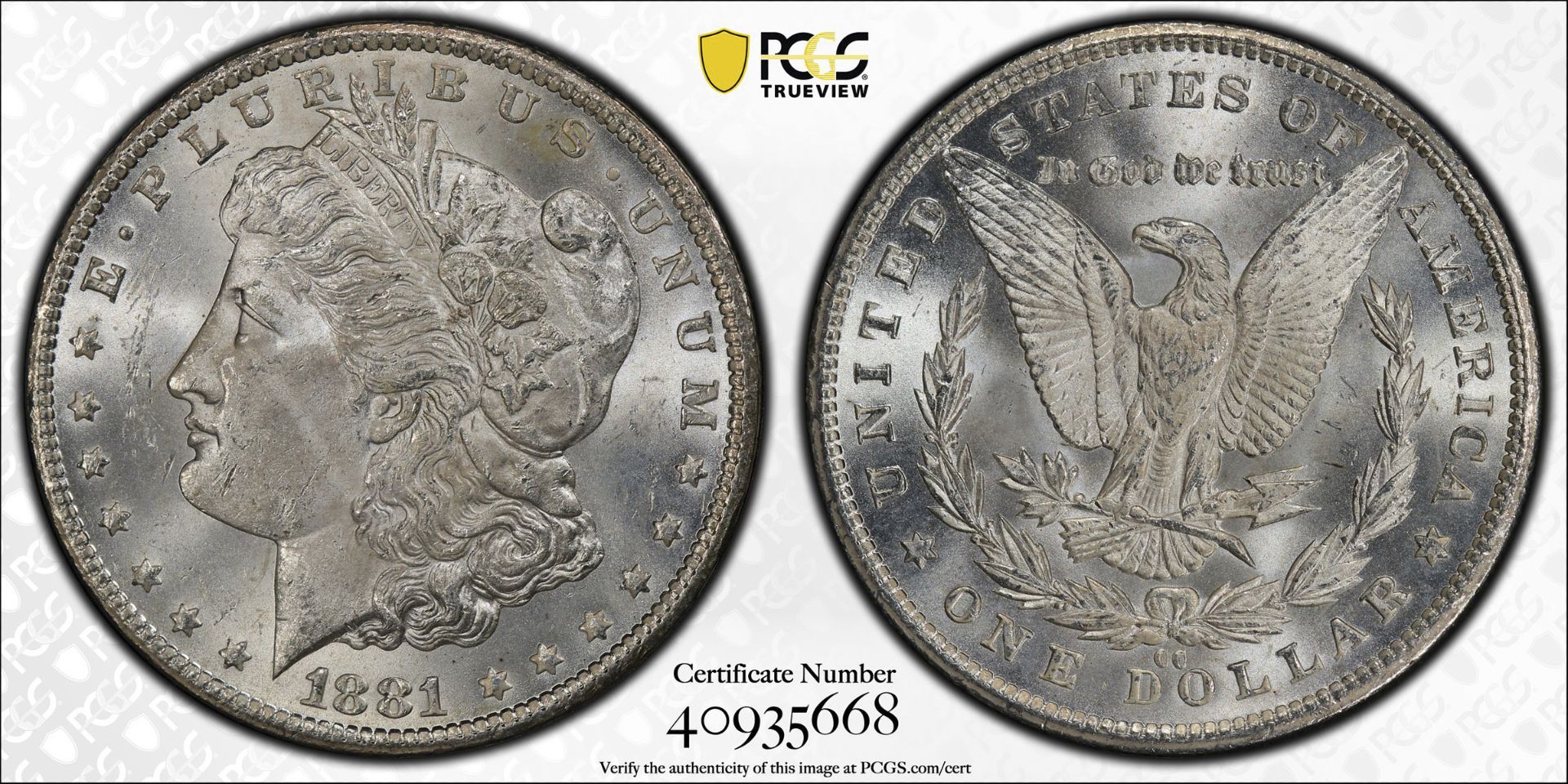 1881-CC Morgan Silver Dollar - Image 4 of 4