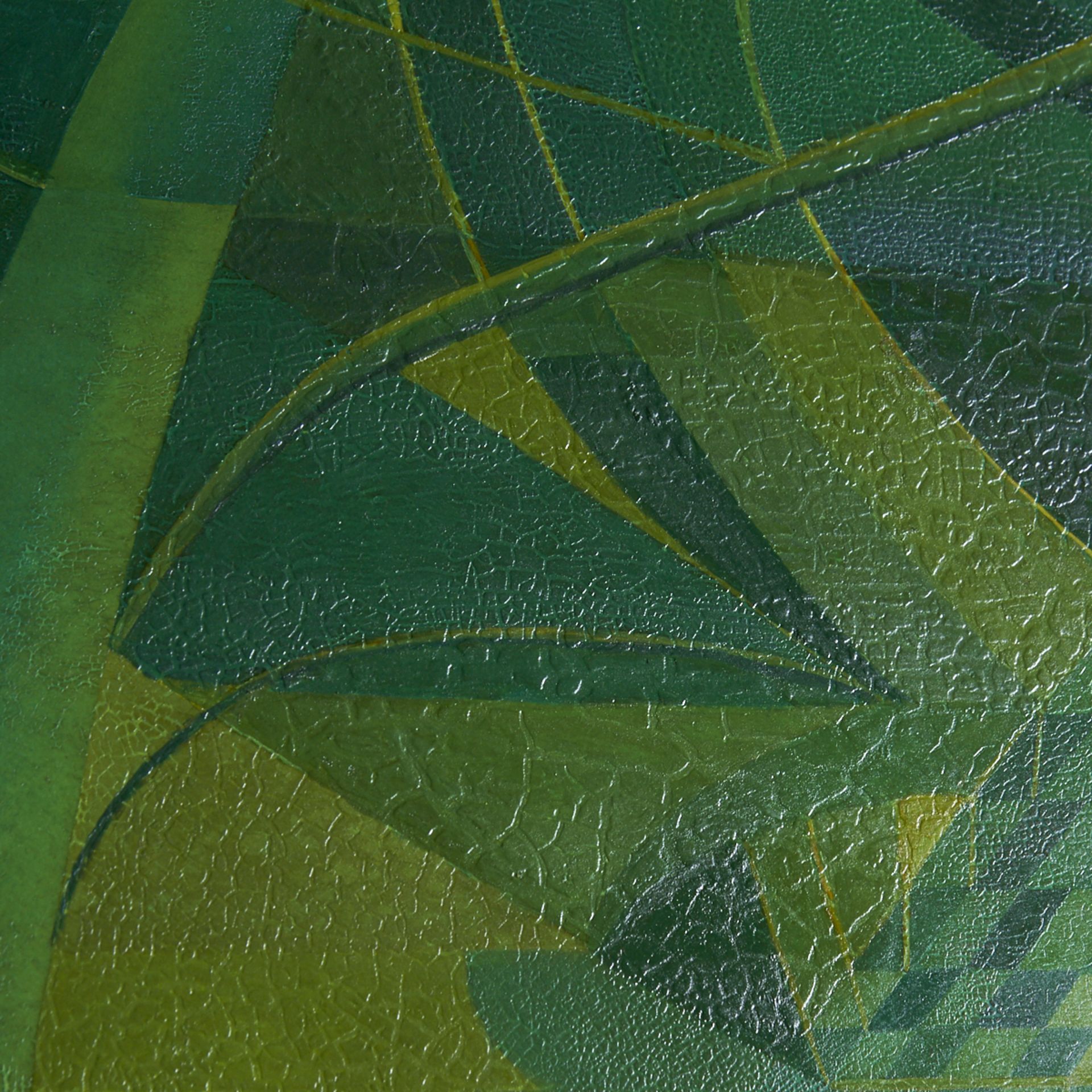 Hilaire Hiler "Amazonas: Structures in Green" Oil Painting - Bild 4 aus 7
