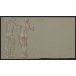 Paul Cadmus Standing Nudes Crayon on Paper