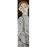 Young June Lew "A Fool Saint #8" Mixed Media Triptych