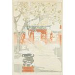 Bertha Lum "Chofu" Woodcut Print on Paper 1924