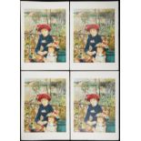 Grp: 4 After Pierre-Auguste Renoir "Sur la Terrasse" Lithographs