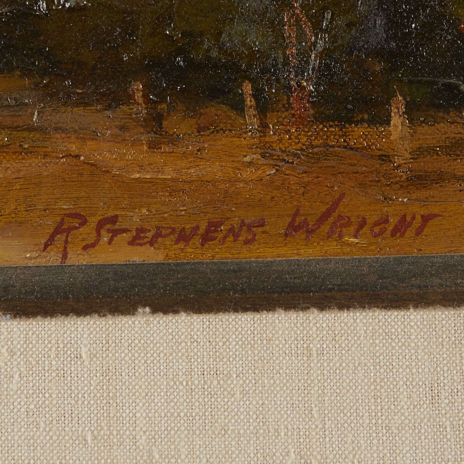 Redmond Stephens Wright Landscape Oil on Board - Bild 3 aus 3