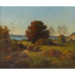 Robert William Wood "Lake Medina, Texas in Autumn" Oil on Canvas