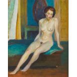 Guy Pene Du Bois Seated Female Nude Oil Painting