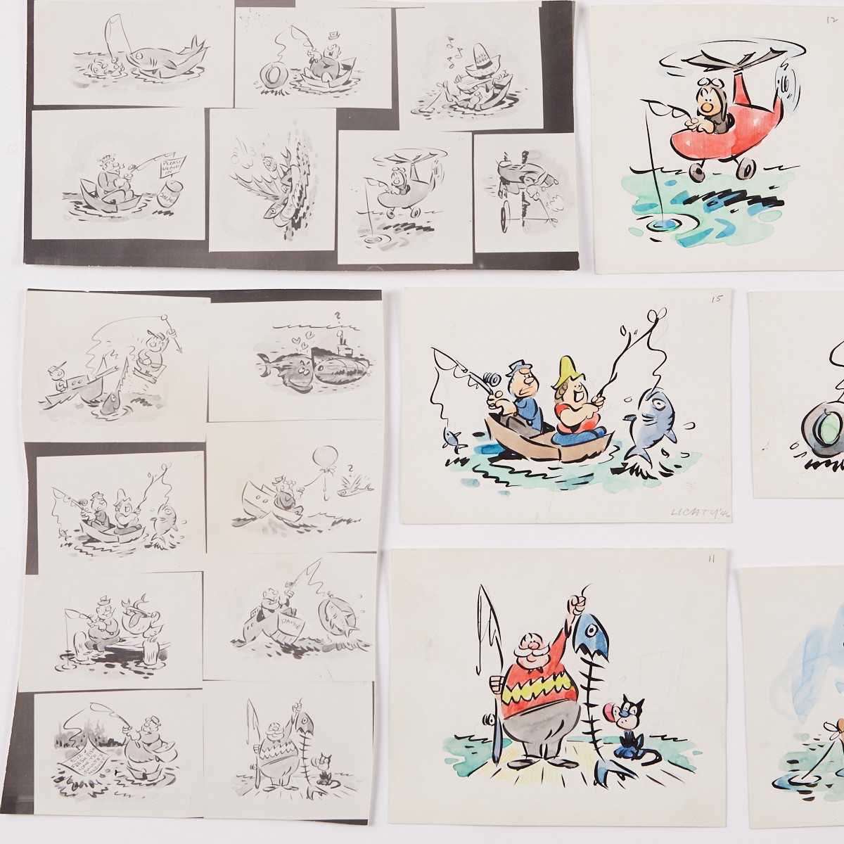 George Lichty 15 Cartoon Panels Original Drawings - Image 4 of 12