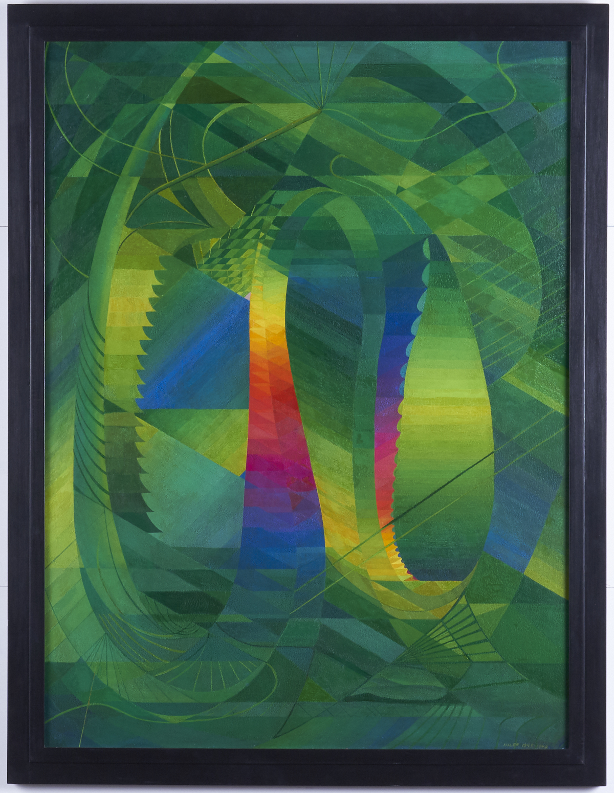 Hilaire Hiler "Amazonas: Structures in Green" Oil Painting - Image 2 of 7