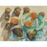 Janet Fish "Figs and Apricots" Still Life Watercolor