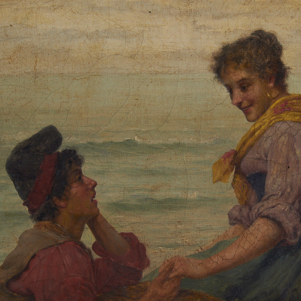 Italian School Painting of a Man and Woman - Image 4 of 7