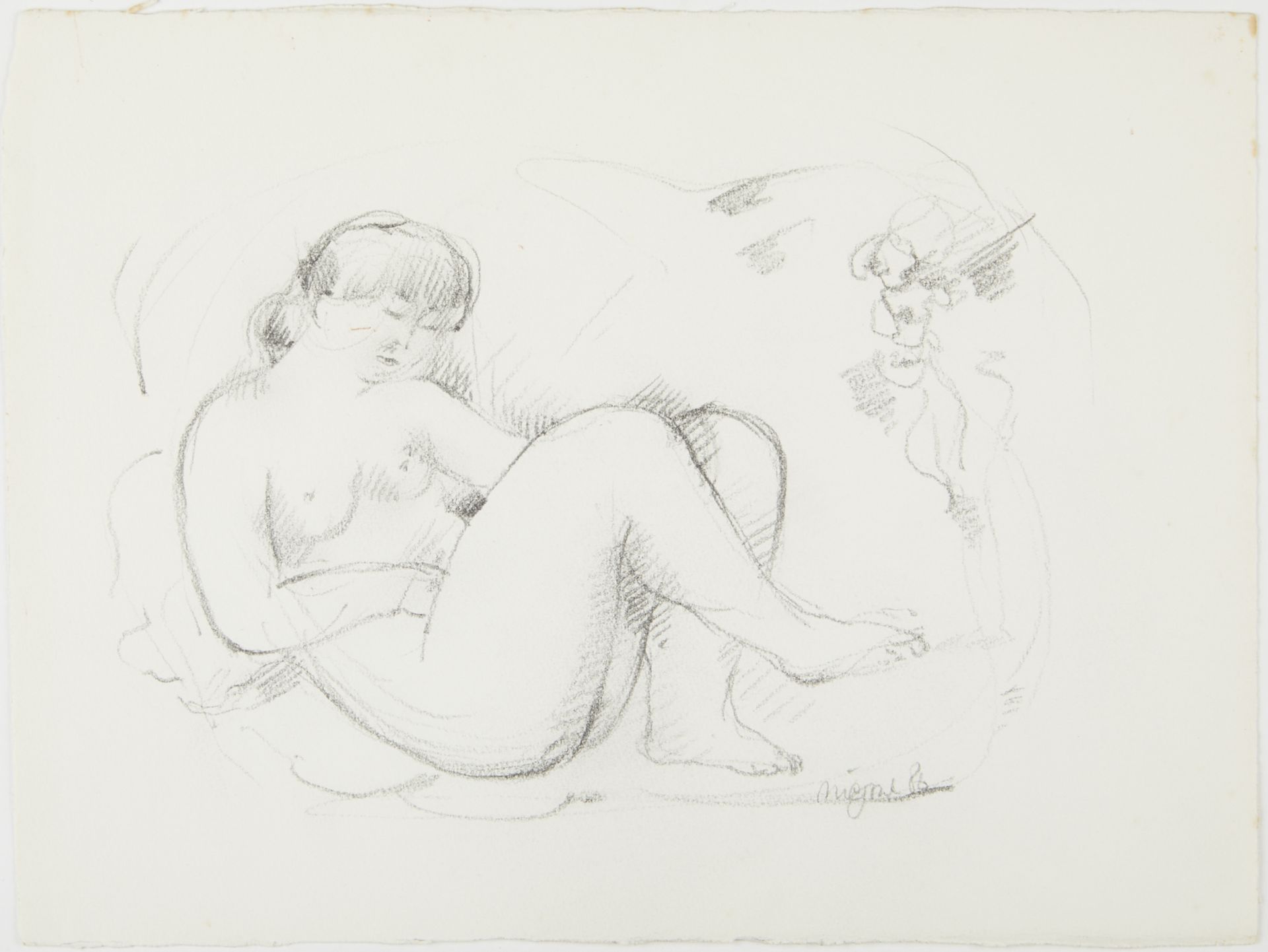 Grp: 2 Nic Jonk Drawings Female Nude Figure - Image 2 of 7