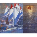 Bernie Fuchs "Sailing" Oil on Canvas Diptych