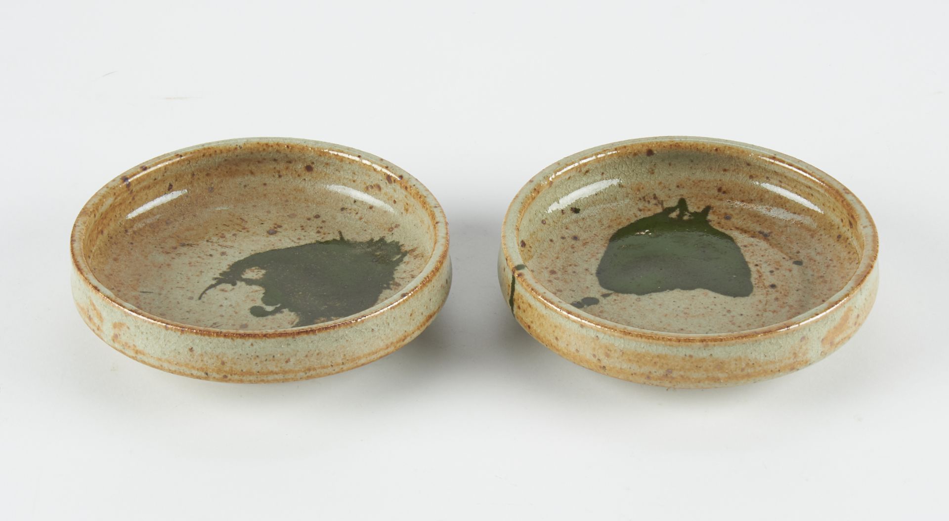 Pair of Warren MacKenzie Studio Ceramic Shallow Bowls - Marked