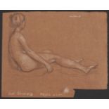 Paul Cadmus Female Nude Crayon on Paper