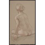 Paul Cadmus Seated Nude Back View Crayon on Paper