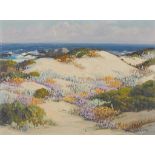 Carl Sammons "Sand Dunes and Wildflowers" Acrylic on Board