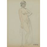 George Bellows Standing Female Nude Drawing